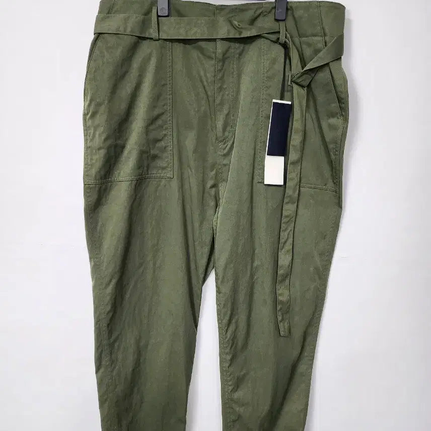 [BUNJANG] JUUN.J Khaki Belted Semi-Wide Trousers Size 36 New / juun.j  준지 카키색 벨트 세미와이드 팬츠 36인치 새제품