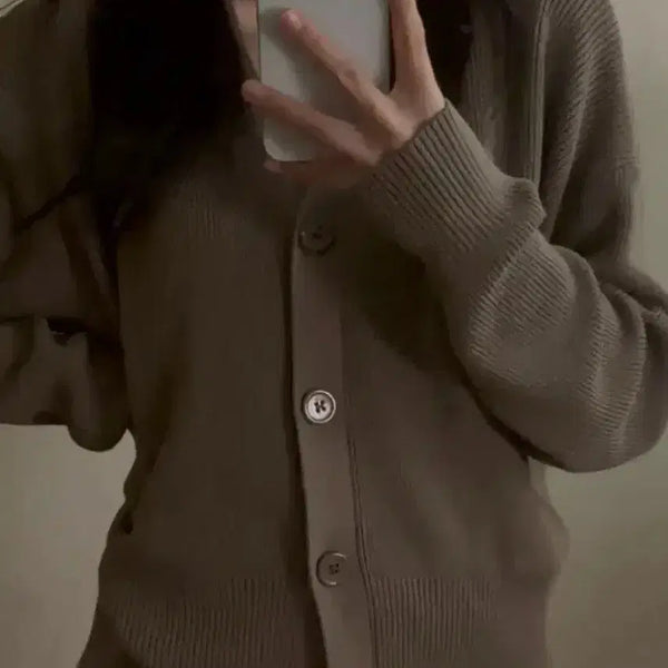 [BUNJANG] Brown Cardigan / 브라운 가디건(사계절템)