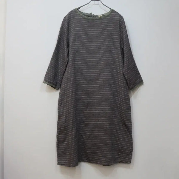 [BUNJANG] Stripe Linen Dress / 스트라이프 린넨 원피스