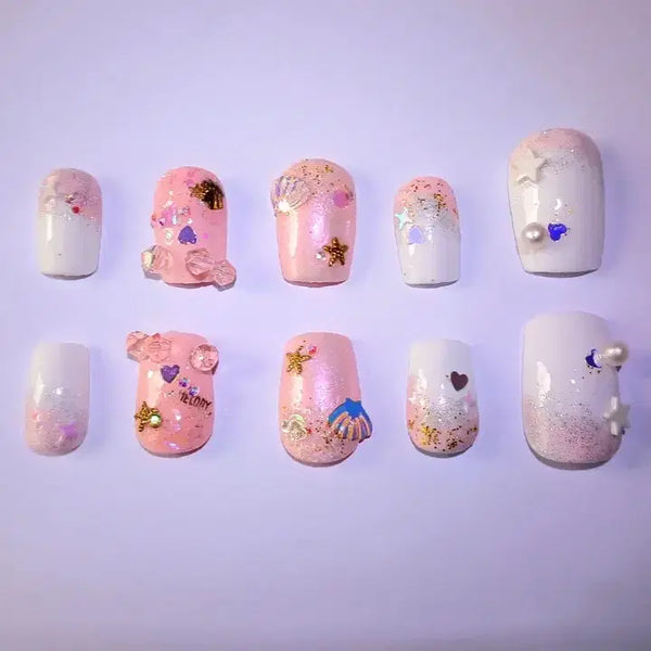 [BUNJANG] Handmade Nail Tips - Pink Beach / 수제네일팁-Pink Beach(핑크 비치)