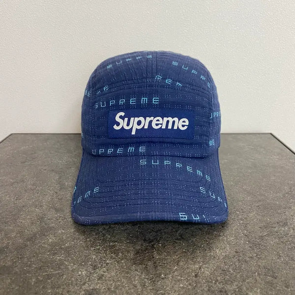 [BUNJANG] Supreme Box Logo Jacquard Camp Cap Navy / (OS) 슈프림 박스로고 캠프캡 모자 자카드 네이비