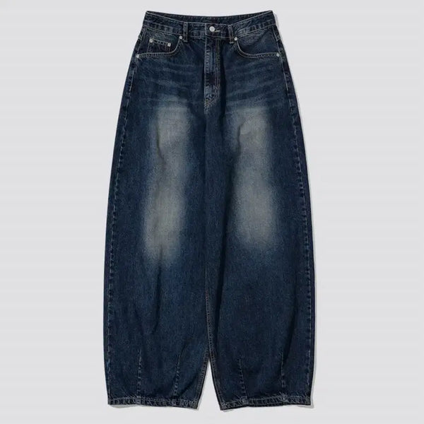 [BUNJANG] Intempo Mood Lazy Boy Balloon Fit Denim Pants Deep Blue / 인템포무드 레이지보이 벌룬 핏 데님팬츠 딥블루