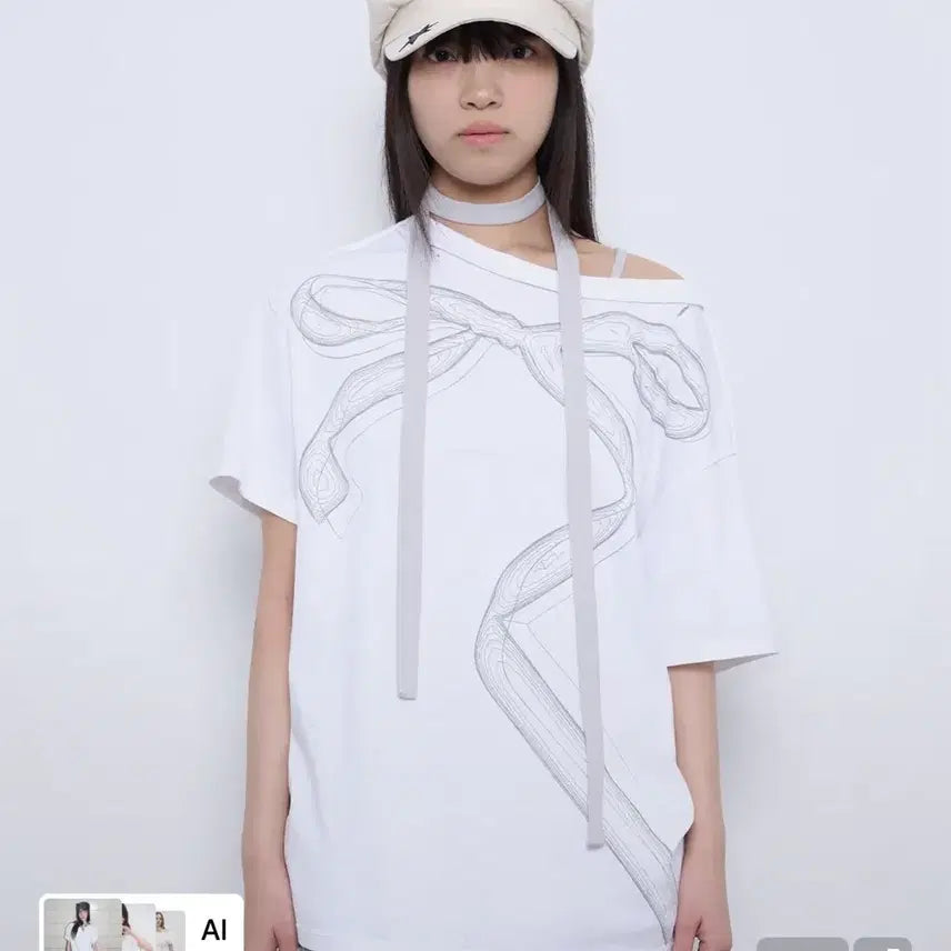 [BUNJANG] Tuomiio Damaged T-Shirt White Size 1 / 뚜오미오 DAMAGED T-SHIRTS 화이트 1사이즈