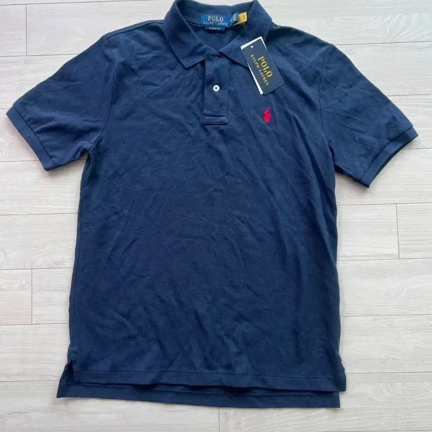 [BUNJANG] Polo Ralph Lauren Navy Short Sleeve Polo Shirt - Women's M (New) / 폴로 랄프로렌 반팔 카라티 네이비L/G(새상품,여성m,큐알정품)