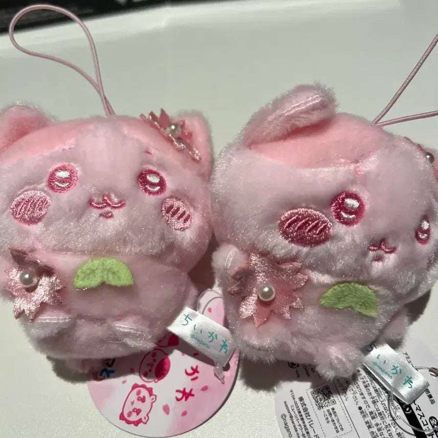 [BUNJANG] Cheekawaii Cherry Blossom Mascot Plush Doll Pink / 치이카와 벚꽃 마스코트 인형 핑크