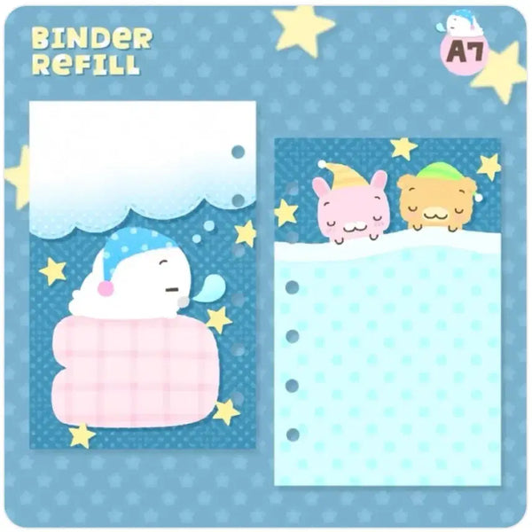 [BUNJANG] Pobe A7 Binder Inserts (Cool Dreamland & Cozy Forest) / 포베 A7 바인더 속지 쿨쿨 꿈나라&포근 숲