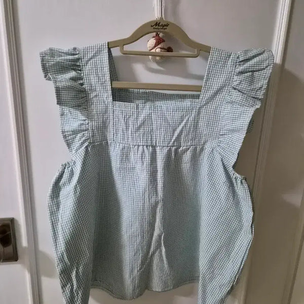 [BUNJANG] Mint Check Frill Pajama & Loungewear Set - New Condition / 민트 체크 프릴 상하의세트 잠옷 홈웨어 ㅡ 새제품이나 마찬가지
