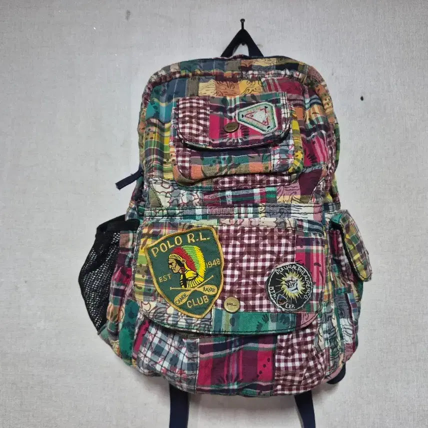 [BUNJANG] Polo Ralph Lauren Patchwork Madras Backpack / 폴로 랄프로렌 패치워크 마드라스