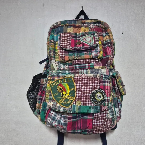 [BUNJANG] Polo Ralph Lauren Patchwork Madras Backpack / 폴로 랄프로렌 패치워크 마드라스