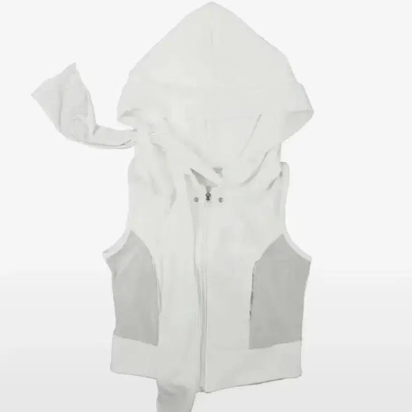[BUNJANG] OHOS Boxer Zip-Up Hoodie White / 오호스 머플러 복서 후드집업 화이트