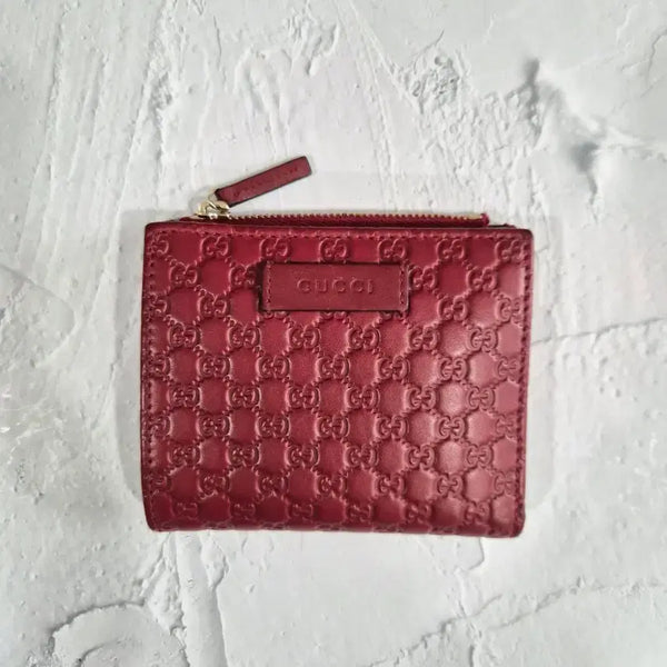 [BUNJANG] Gucci Women's Red Microguccissima GG Pattern Bifold Wallet / [정품] 구찌 여성 반지갑