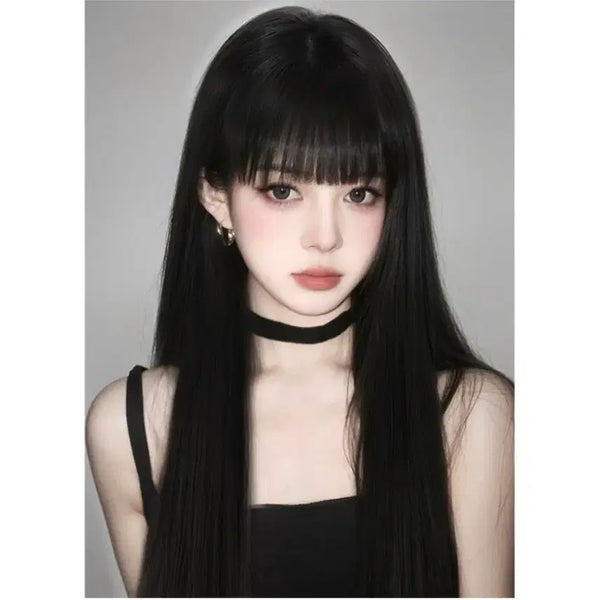 [BUNJANG] MOKiN Women's Natural Long Black Full Wig / MOKiN 여성 자연스러운 긴머리 통가발 가발망 패션 롱 블랙