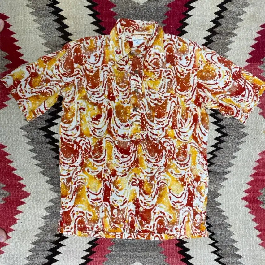 [BUNJANG] Golden Breed 80s Half-Button Hawaiian Shirt M / 80s 골든 브리드(Golden Breed) 하프버튼 하와이안 셔츠 M