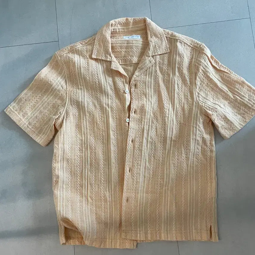 [BUNJANG] Zara Jacquard Short Sleeve Shirt / 자라 자카드 반팔 셔츠