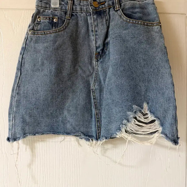 [BUNJANG] Distressed Denim Skirt / 데님 스커트