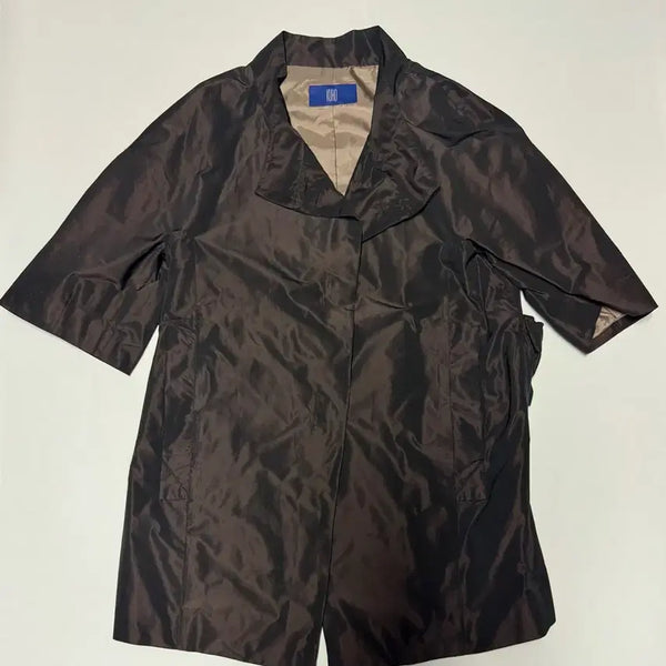 [BUNJANG] Kuho Classic Y2K Short-Sleeve Trench Jacket (Brown) / 여성 구호 Kuho y2k 클래식 트렌치 반팔 자켓 F 브라운