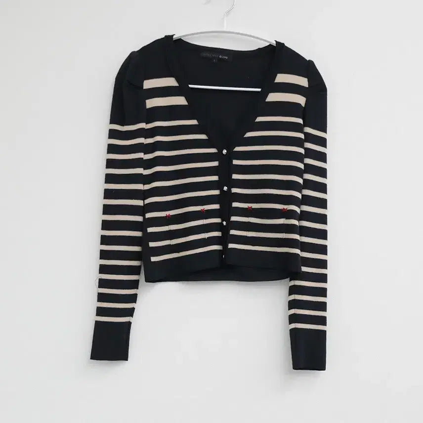 [BUNJANG] Olive Des Olive Striped Long Sleeve Cardigan / OLIVE DES OLIVE 스트라이프 긴팔가디건