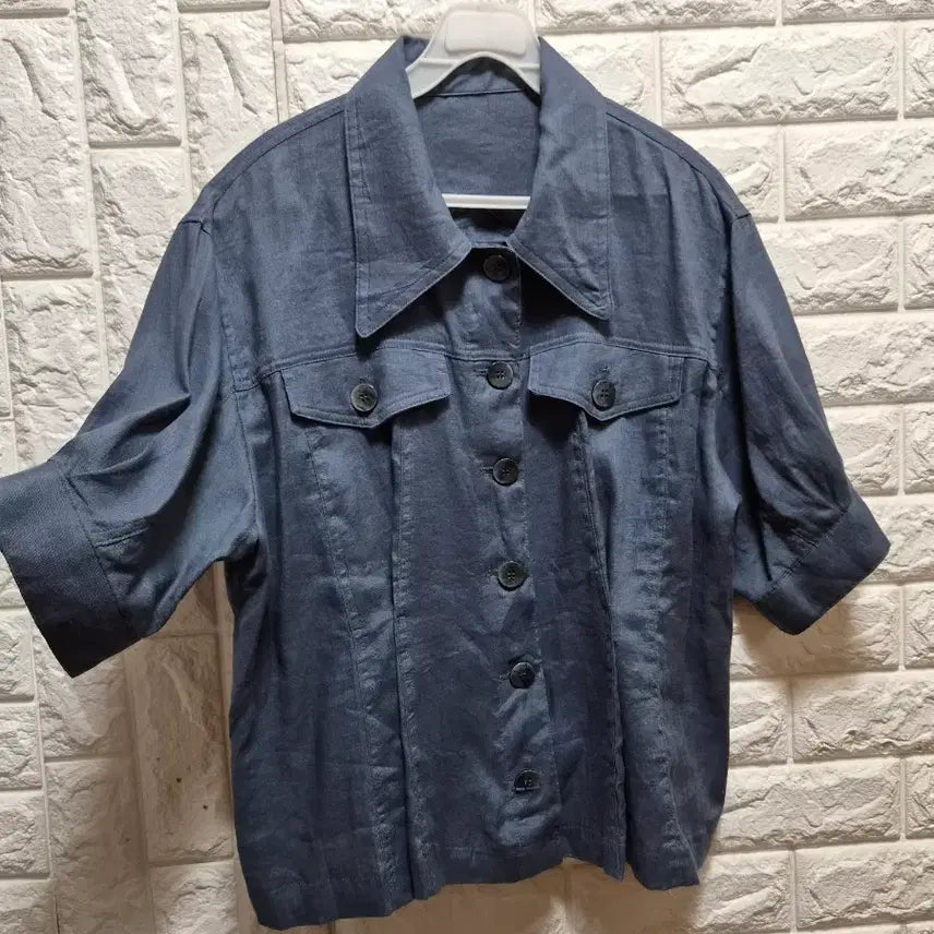 [BUNJANG] 100% Linen Jacket M Navy / 린넨100자켓M
