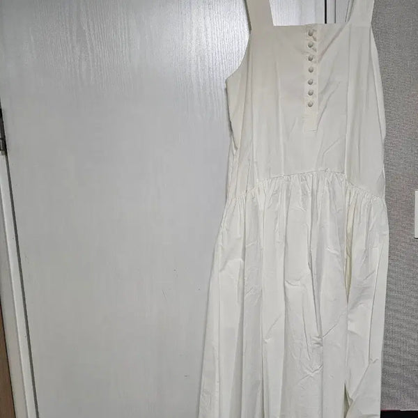[BUNJANG] Rosebay Dressy Bean Button Mini Dress - White / 로즈베이 드레시 콩단추 원피스 화이트