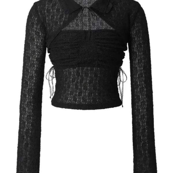 [BUNJANG] 3Times Dear Blouse Black M / 쓰리타임즈 디어블라우스 블랙 M