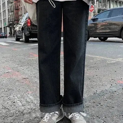 [BUNJANG] Dejoo Black Wide Denim Pants / 데쥬 흑청 와이드 데님팬츠 청바지
