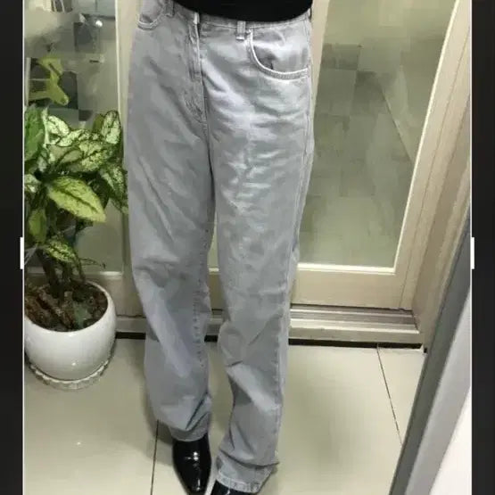 [BUNJANG] Vintage Grey Straight Fit Pants / 빈티지 그레이 팬츠