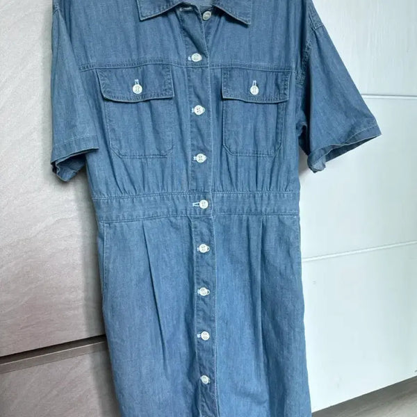 [BUNJANG] Towing Denim Midi Dress / 토잉 데님 미디원피스