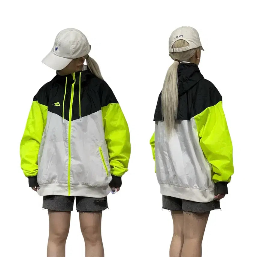 [BUNJANG] Nike White Black Windrunner Oversized Track Jacket XXL / 나이키 화이트 블랙 원드러너 오버핏 트랙 자켓 XXL