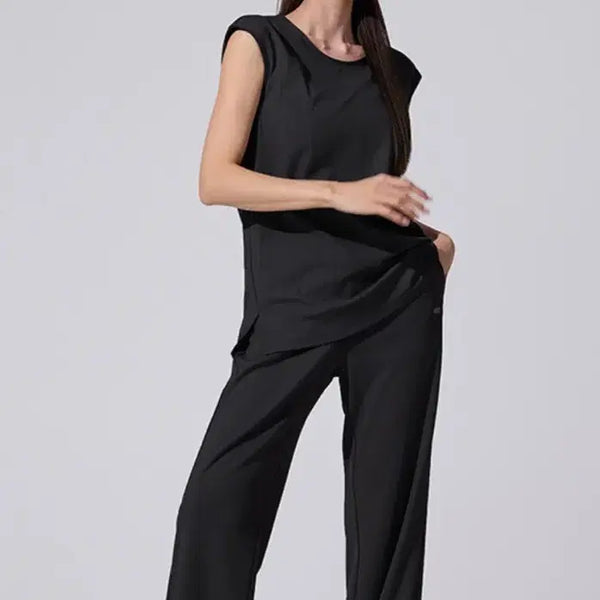 [BUNJANG] STL Wide Leg Pants (Black, Dark Shade) - Size M / STL 와이드 팬츠 2장 M 44반-55