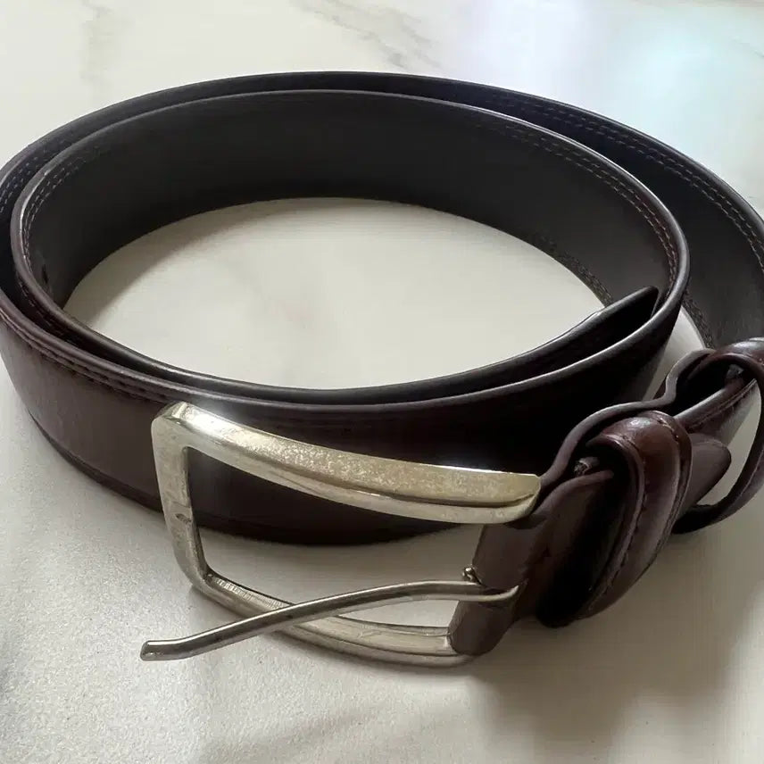 [BUNJANG] Genuine Leather Belt Brown Classic Design / [파격가] 소가죽 벨트 (브라운 컬러, 깔끔한 디자인)