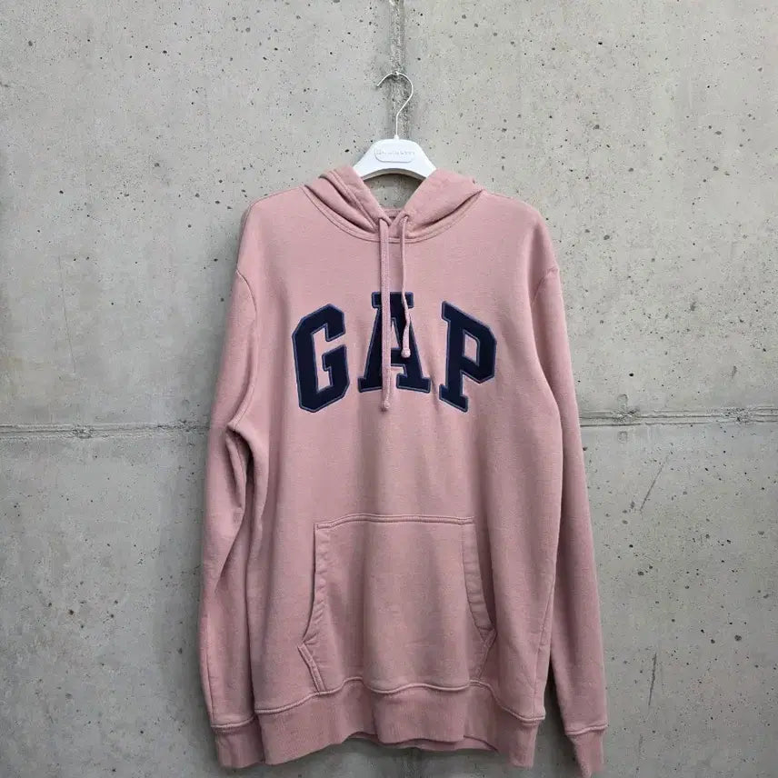 [BUNJANG] GAP Embroidered Hoodie Pink / [M]GAP 갭 핑크 자수 후드 티셔츠