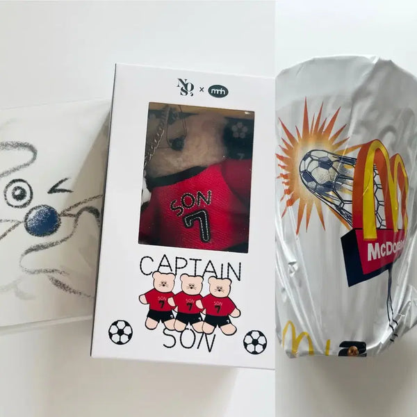 [BUNJANG] Son Heung-min McDonald's Cup + Ssonui Keyring + Seal Bundle Set (nos7) / (안전결제) 맥도날드 손흥민 컵 + 쏜희 키링 + 씰  모남희 캡틴  nos7