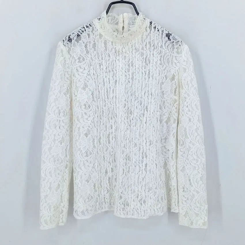 [BUNJANG] LENIBON Women's Summer Lace See-Through Blouse Ivory / 레니본 여성 여름 레이스 시스루블라우스 아이보리 (HU45933)