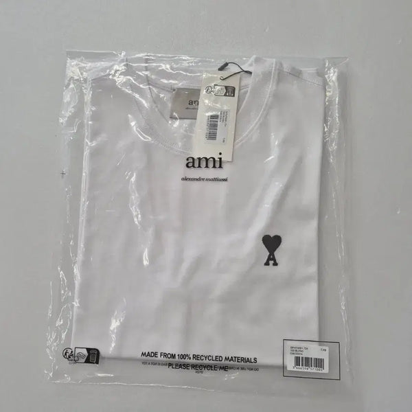 [BUNJANG] AMI Alexandre Mattiussi Ami de Coeur Logo Short Sleeve T-Shirt White / 아미 알렉상드르 마티우시 모노하트 로고 반팔 티셔츠 화이트