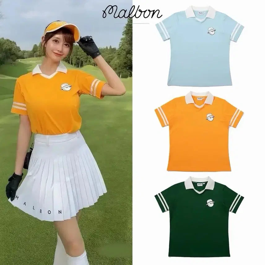 [BUNJANG] Malbon Golf Women's Short Sleeve T-Shirt / 말본골프웨어여성반팔티