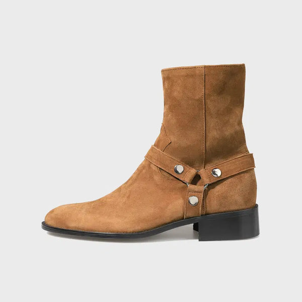 [BUNJANG] Firenze Atelier 3344-QS Mid Brown Goat Leather Motor Boots (260) / [260] 피렌체아뜨리에 3344-QS [MID BROWN] 모터부츠