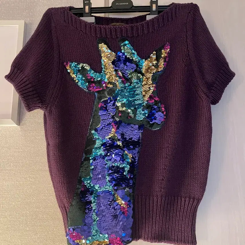 [BUNJANG] Louis Vuitton Sequin Short Sleeve Knit / 루이비통 반팔 니트