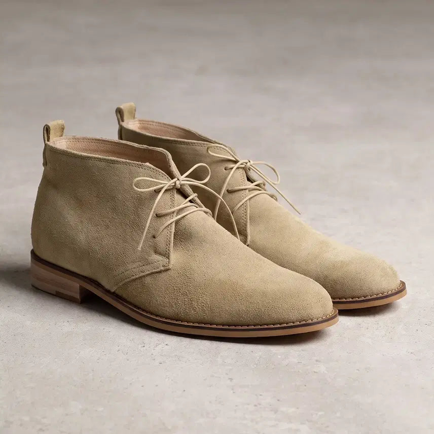 [BUNJANG] Firenze Atelier 7702-QS Ash Beige Desert Boots Goat Leather / [265,270] 피렌체아뜨리에 7702-QS [ASH BEIGE] 데저트부츠