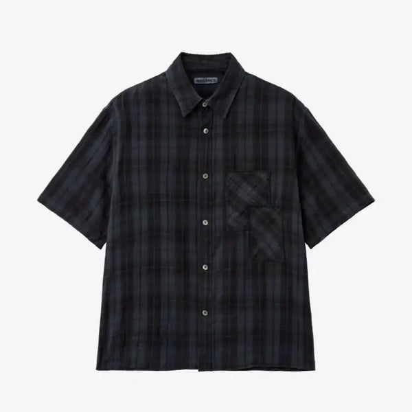 [BUNJANG] InSilence Patch Dye Half Shirt Charcoal L Size / 인사일런스 패치 다잉 하프 셔츠 CHARCOAL L사이즈