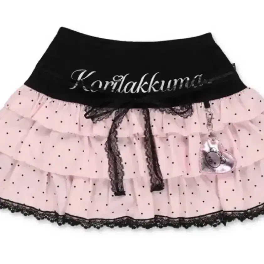 [BUNJANG] Spins x Rilakkuma Collaboration Frilled Mini Skirt / 스핀즈 spinns 코리락쿠마 콜라보 갸루 캉캉 미니스커트(히메갸루 오네갸루 로리타 스나계 하라주쿠 리즈리사 시허니 마즈 디마럽 서브컬쳐 양산형 지뢰계 양지뢰)