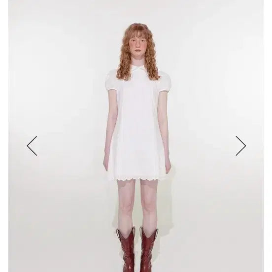 [BUNJANG] Lulu Seoul Ribbon Collar Mini Dress S (White) / 1회착용품절템) 루루서울 리본 카라 미니 드레스 s (화이트)