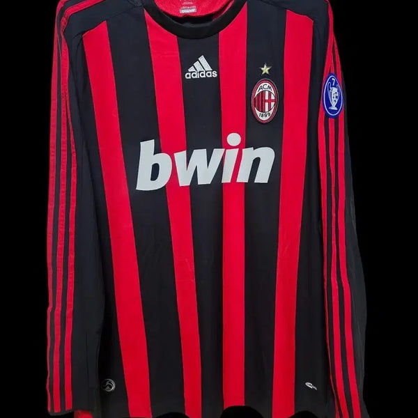 [BUNJANG] AC Milan 2008-2009 Long Sleeve Football Jersey - Kaka/Beckham Option / 08-09 AC밀란 유니폼 긴팔 (카카, 베컴 마킹 가능)
