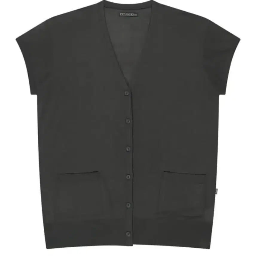 [BUNJANG] COYSEIO 038 Half Sleeve Cardigan Charcoal / COYSEIO 코이세이오 038 하프 슬리브 가디건 차콜