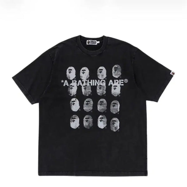 [BUNJANG] BAPE Garment Dyed Logo Relaxed Fit T-Shirt Black L / 베이프 가먼트 다이 로고 릴렉스드 핏 티셔츠 블랙 L