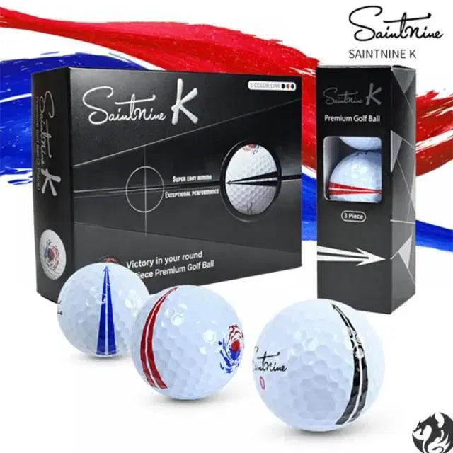 [BUNJANG] Saint Nine K Easy Aiming Golf Balls 3-Piece 12-Count Taegukgi / 세인트나인 K 이지 에이밍 골프공 3피스 12구 태극기 26AM-26