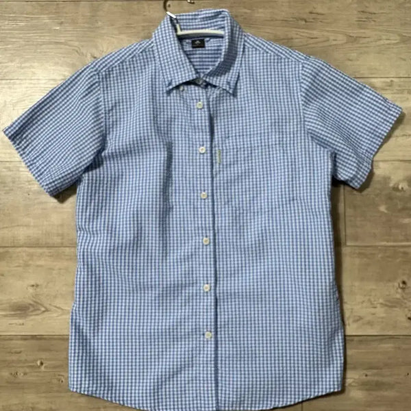[BUNJANG] Montbell Seersucker Quick-Dry Short Sleeve Shirt Blue L / 몽벨 시어서커 셔츠 위크론 드라이터치 숏슬리브 BLUE L