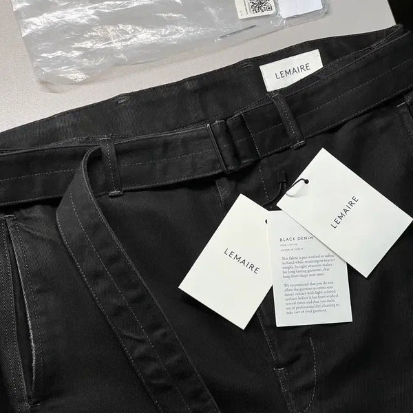 [BUNJANG] Lemaire Twisted Belted Denim Pants Black Size L / 르메르 트위스티드 벨티드 데님 팬츠 블랙 [L] 판매