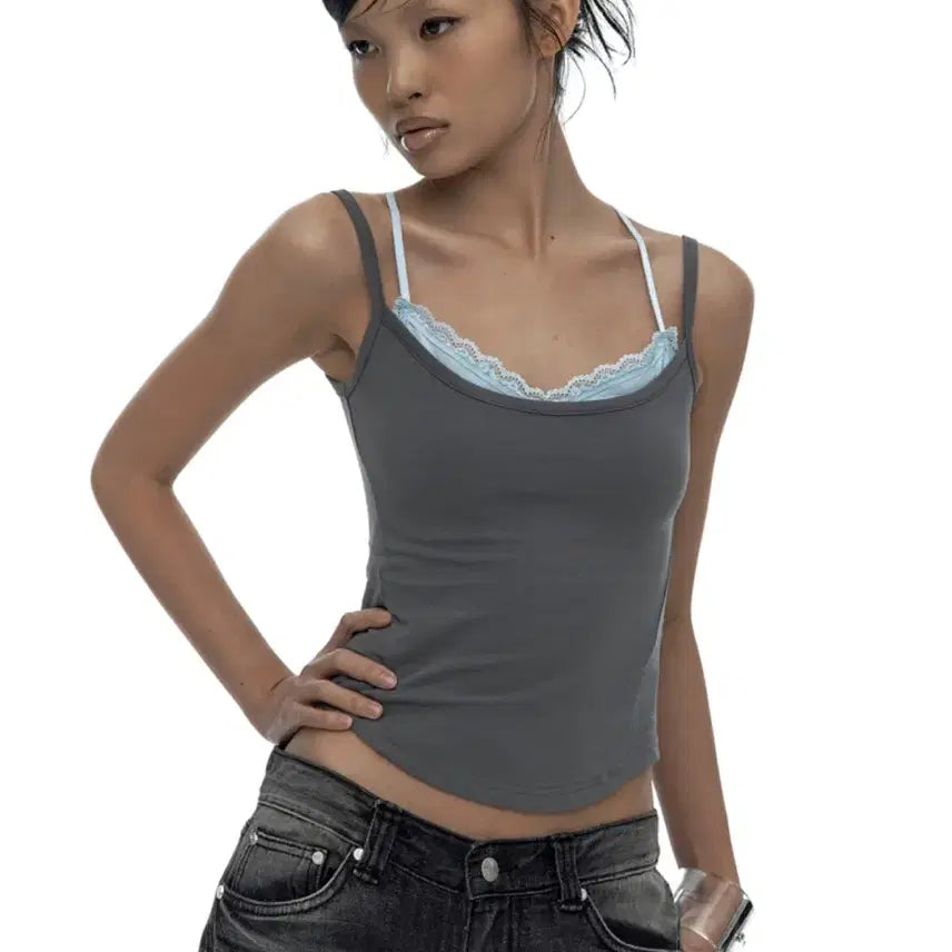 [BUNJANG] Kasico Lace Top Grey / (새상품) 카시코 레이스 탑 그레이