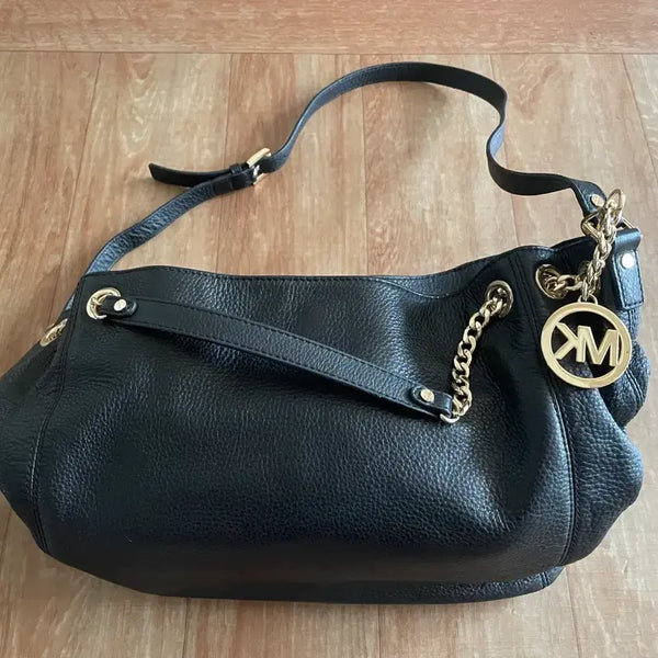 [BUNJANG] Michael Kors Shoulder Bag Black Leather / 마이클코어스 숄더백 블랙