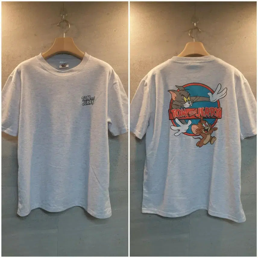 [BUNJANG] Tom & Jerry Official Grey T-Shirt / 톰과제리. 굿즈 정품! 그레이 반팔티. 미착!